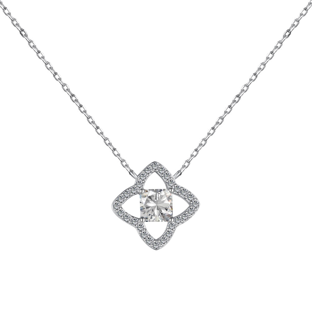 [Vivid Aurora]Exquisite Flower Shape Princess Cut Necklace