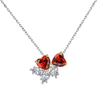 [Vivid Aurora]Dainty Red Heart Necklace