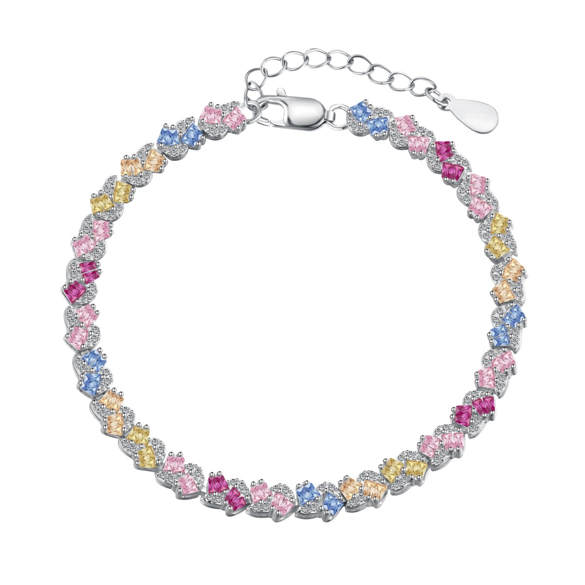 [Vivid Aurora]Ornate Colorful Flower Shape Party Bracelet