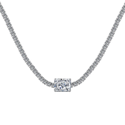 [Vivid Aurora]2.0 carat Ornate Emerald Cut Necklace