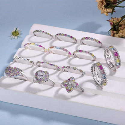 [Vivid Aurora]Radiant Sparkling Round Cut Daily Ring