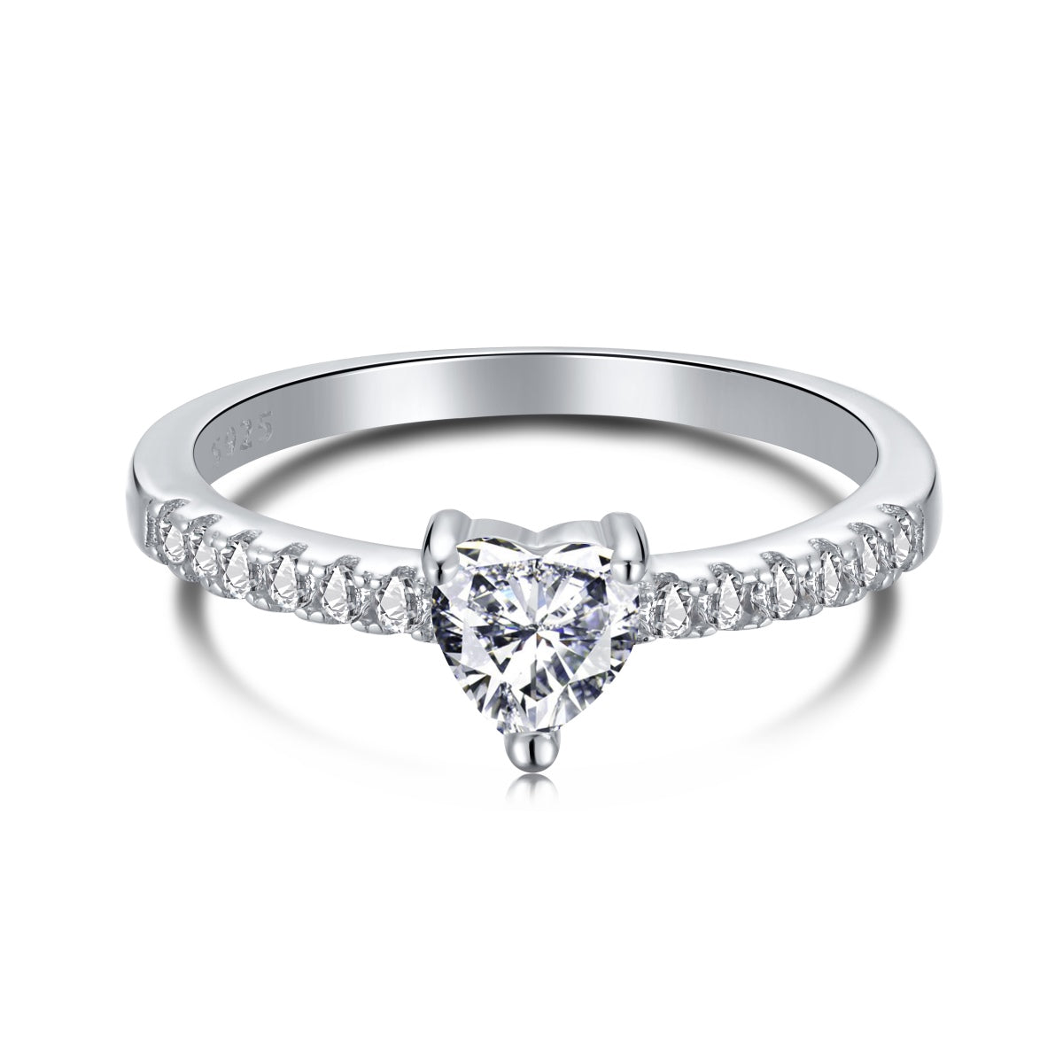 [Vivid Aurora]0.5 Carat CaratEternity Charming Heart Shape Lover Ring