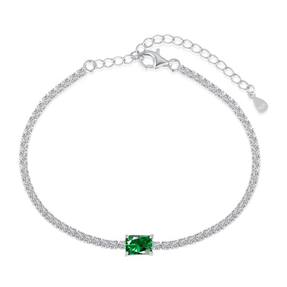 [Vivid Aurora]1.0 Carat Unique Emerald Cut Banquet Bracelet