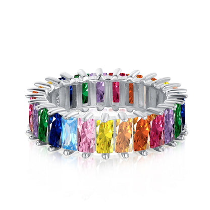 [Vivid Aurora]Unique Colorful Radiant Cut RIng