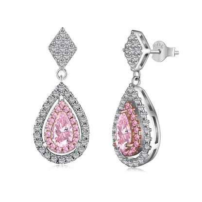 [Vivid Aurora]Ornate Delicate Water Drop Shape Banquet Earrings