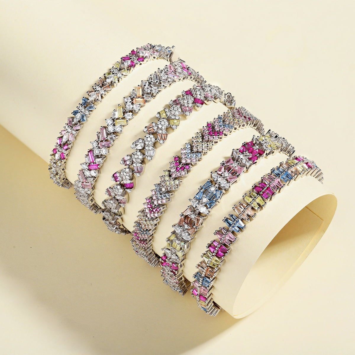 [Vivid Aurora]Sparkling Exquisite Multi Cut Party Bracelet