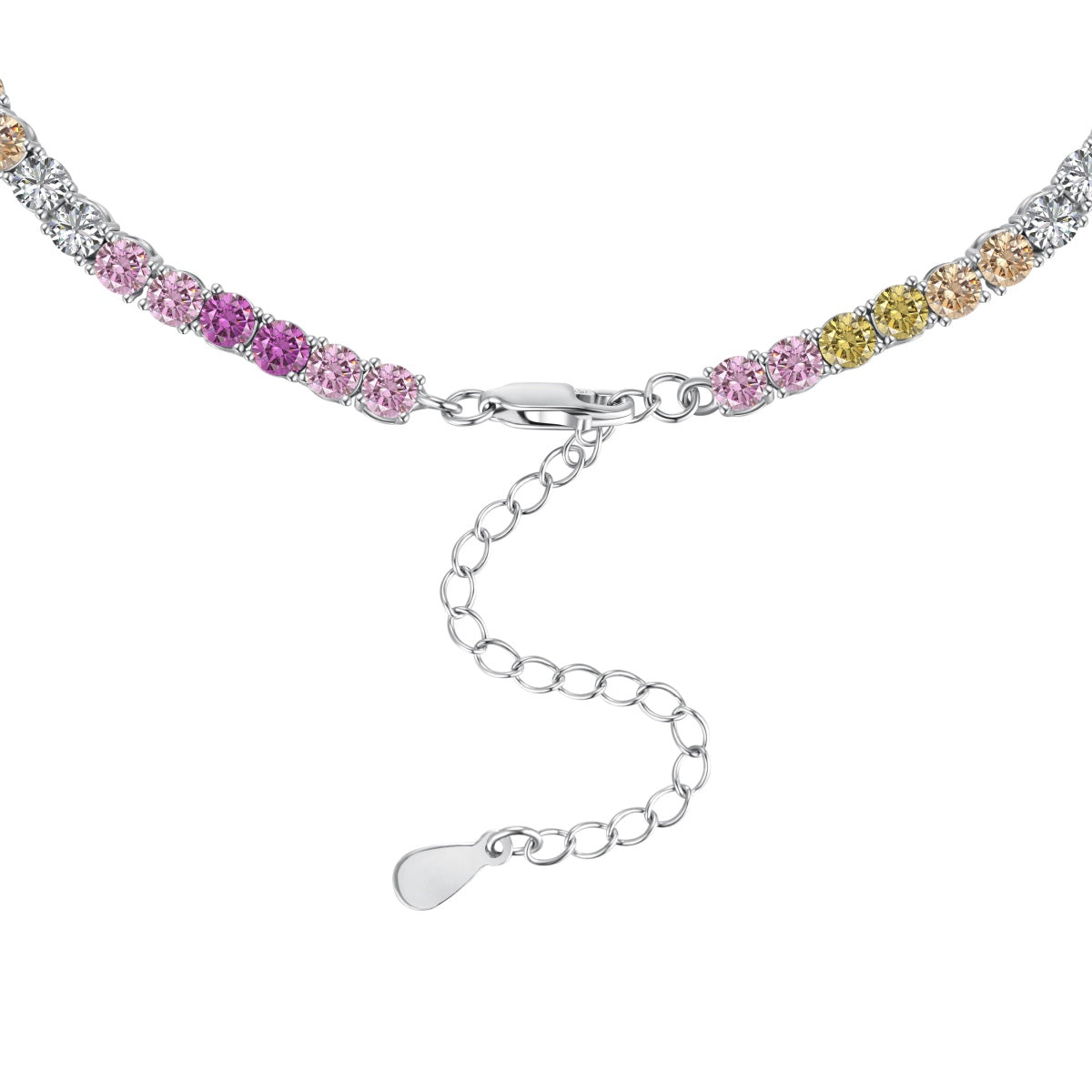 [Vivid Aurora]Delicate Colorful Tennis Necklace