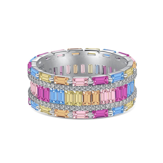 [Vivid Aurora]Dazzling Colorful Radiant Cut Party Ring