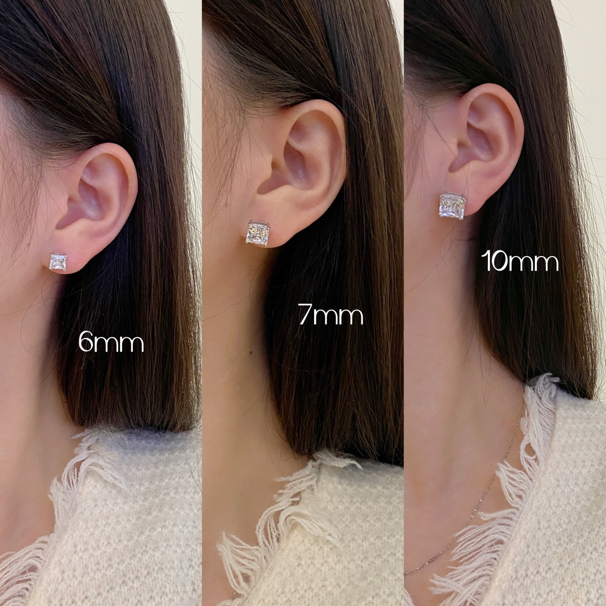 [Vivid Aurora]Delicate Square Shape Earrings