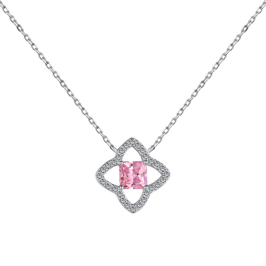 [Vivid Aurora]Exquisite Flower Shape Princess Cut Necklace