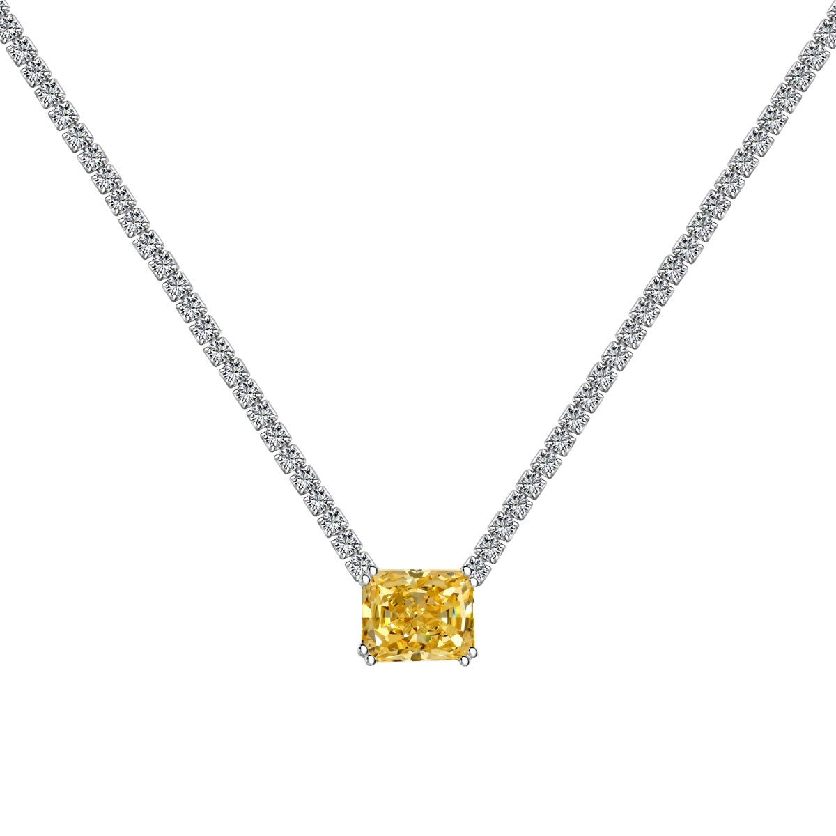 [Vivid Aurora]4.0 Carat Elegant Radiant Cut Necklace