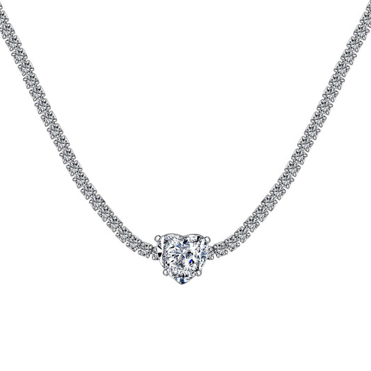 [Vivid Aurora]2.0 Carat Sparkling Tennis Heart Cut Necklace