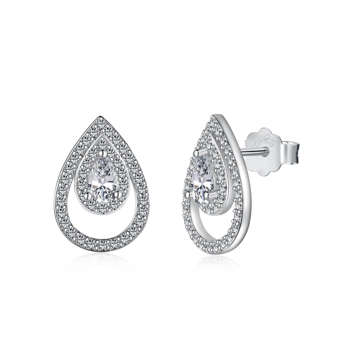 [Vivid Aurora]Sparkling Delicate Water Drop Shape Daily Earrings