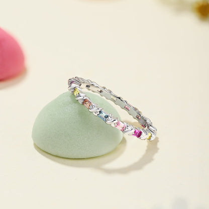 [Vivid Aurora]Charming Colorful Round Cut Daily Ring