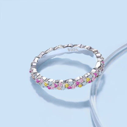 [Vivid Aurora]Dainty Ebullient Round Cut Daily Ring