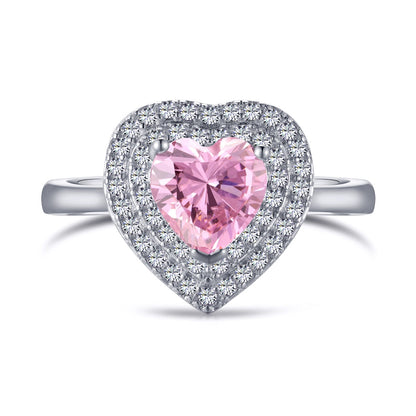 [Vivid Aurora]Delicate Ebullient Heart Shape Wedding Ring